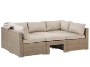Garden Lounge Set with Table 5 Seater COCCOLIA Modular PE Rattan Beige_810055