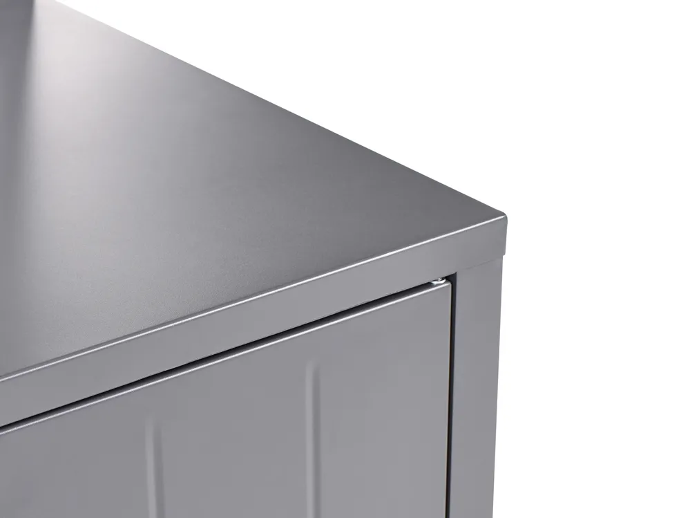 4 Piece Outdoor Kitchen Set with Sink VIGGIANO Grey Metal_981039