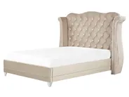 Bed Velvet AYETTE 160 x 200 cm (EU King Size) Beige_832211