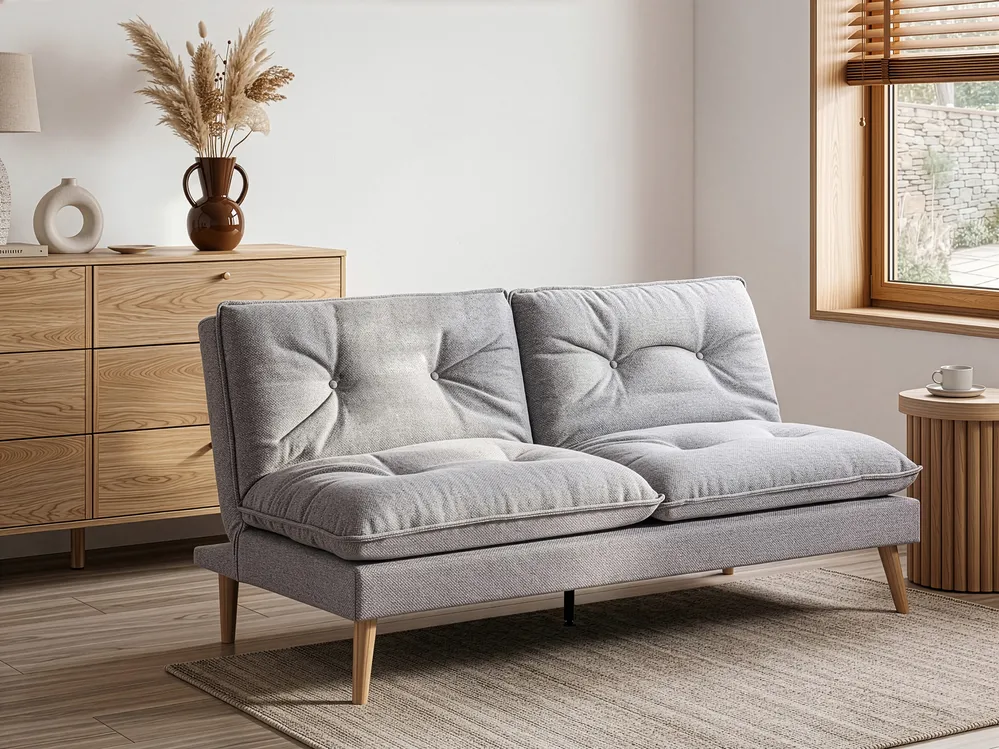 Sofa Bed 3 Seater YILA Fabric Grey