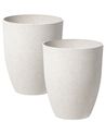 Set med 2 växtkrukor CROTON 35 cm Off-White