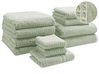 Set of 11 Towels ATAI Cotton Light Green