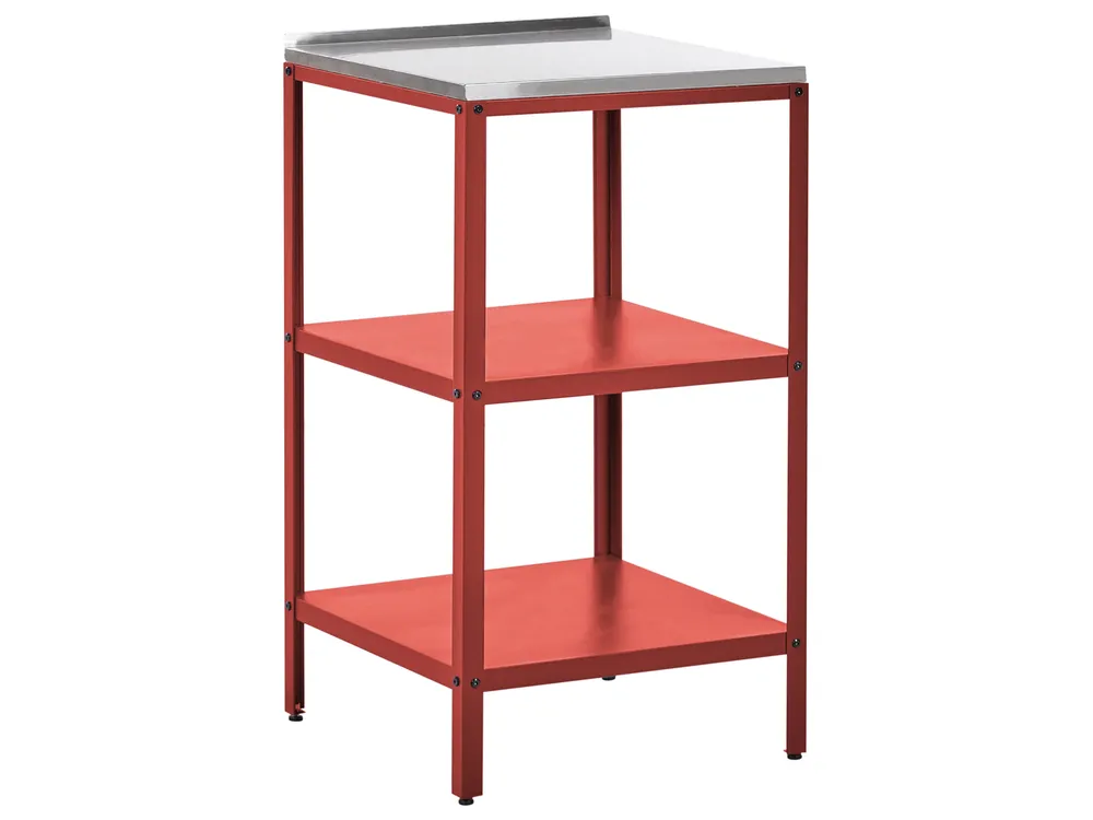 3 Piece Outdoor Kitchen Set with Sink VILAMA Red Metal_1052360
