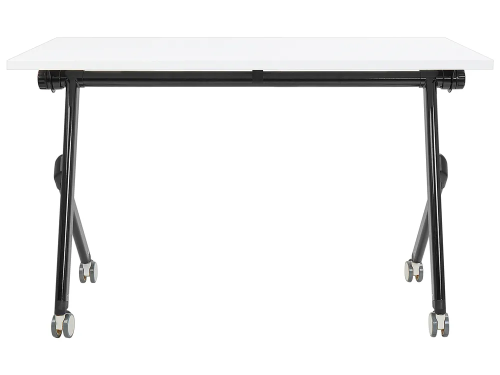 Hopfällbart skrivbord BENDI 120 cm 60 cm med hjul Vit_922200
