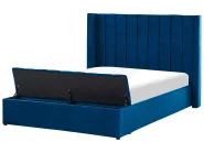 Bed with Storage Bench NOYERS Velvet Navy Blue 140 x 200 cm (EU Double)_834684