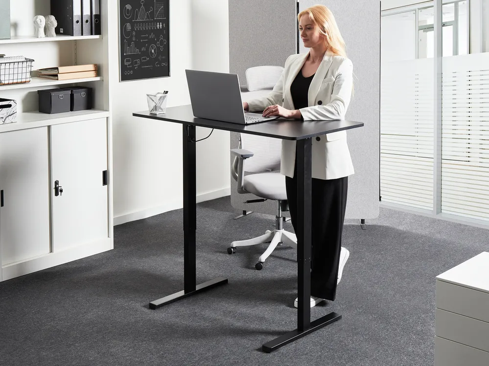 Työpöytä sähkösäädettävä TAVARES 120 cm 60 cm Musta_975776