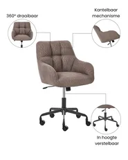 Desk Chair PALMDALE Boucle Dark Brown_1073318