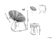 Bistro Set ACAPULCO II PE Rattan Light Grey_811579