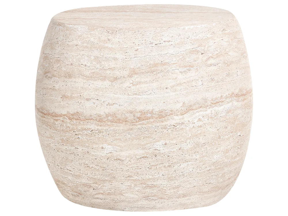 Side Table RICADI 40 cm 58 cm Travertine Effect