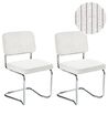 Set of 2 Dining Chairs IRWIN Corduroy Off-White