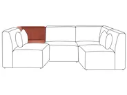 Corner Seat LEMVIG Corduroy Golden Brown Left Hand_1054704