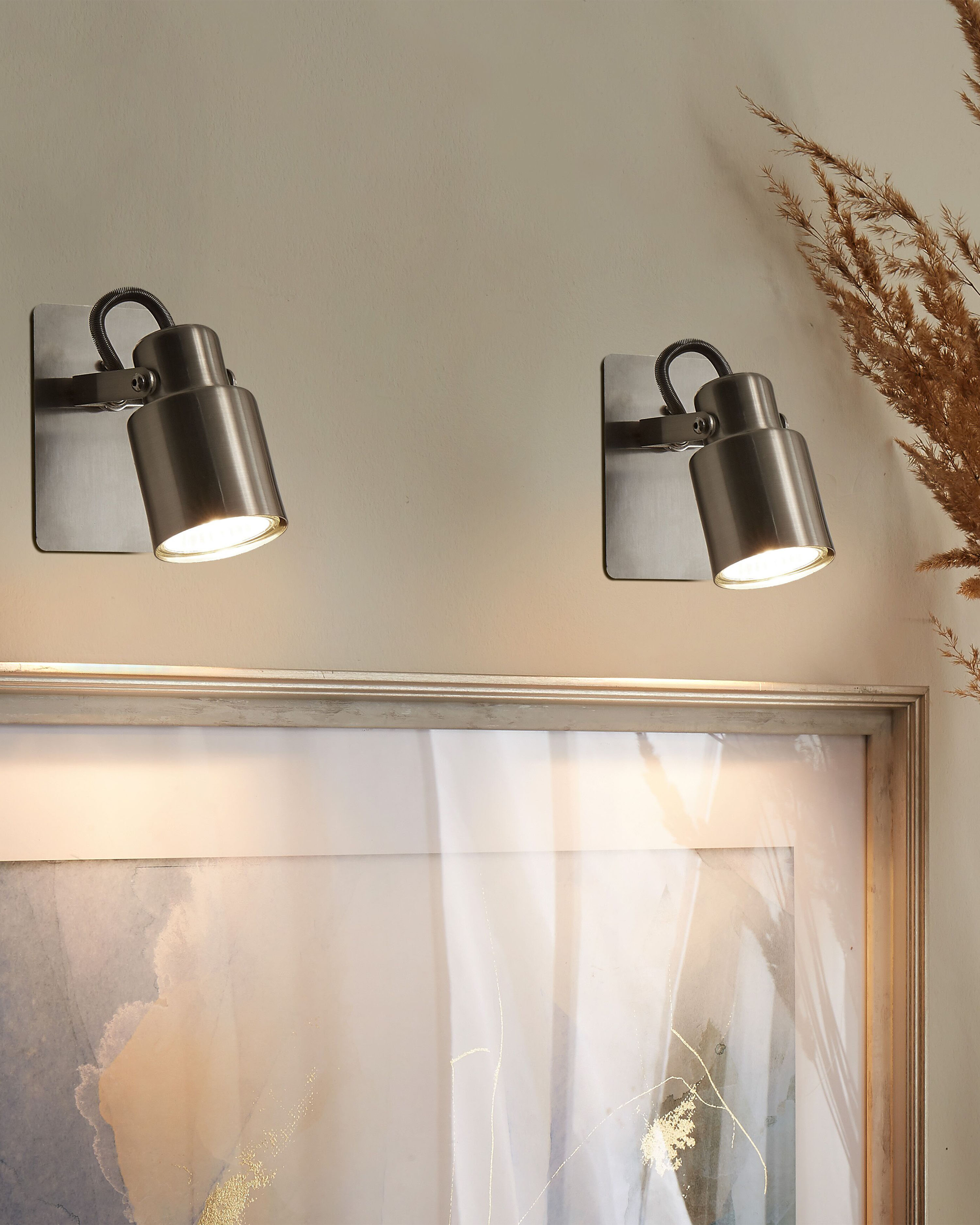 Set of 2 Spotlight Lamps BONTE Adjustable Metal Silver_1182545