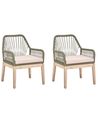 Set of 2 Garden Chairs with Cushions OLBIA Olive Green