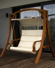 Patio Swing APRILIA Larch Wood Brown_1001507