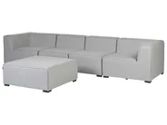 Garden Sofa with Ottoman 4 Seater AREZZO Modular Light Grey_867486