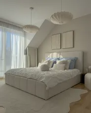 Ottoman Bed CASTELNAVET Fabric Off-White 180 x 200 cm (EU Super King)_1063389