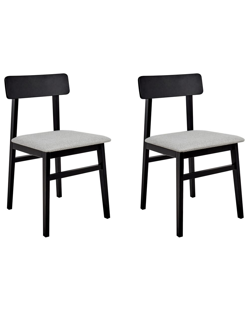 Set med 2 matstolar STACY Trä Ljusgrå