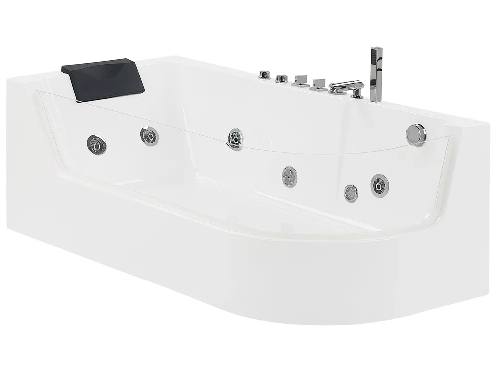 Corner Hot Tub with LED ACUARIO 1700 x 800 mm White Right Hand_755864