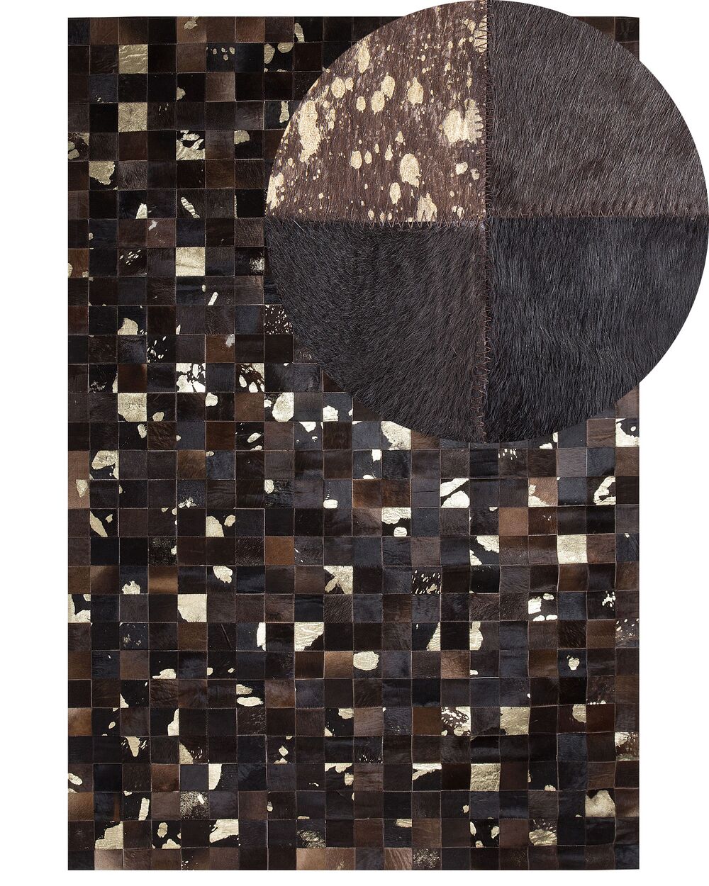Teppe BANDIRMA Brun 160 x 230 cm Ekte skinn
