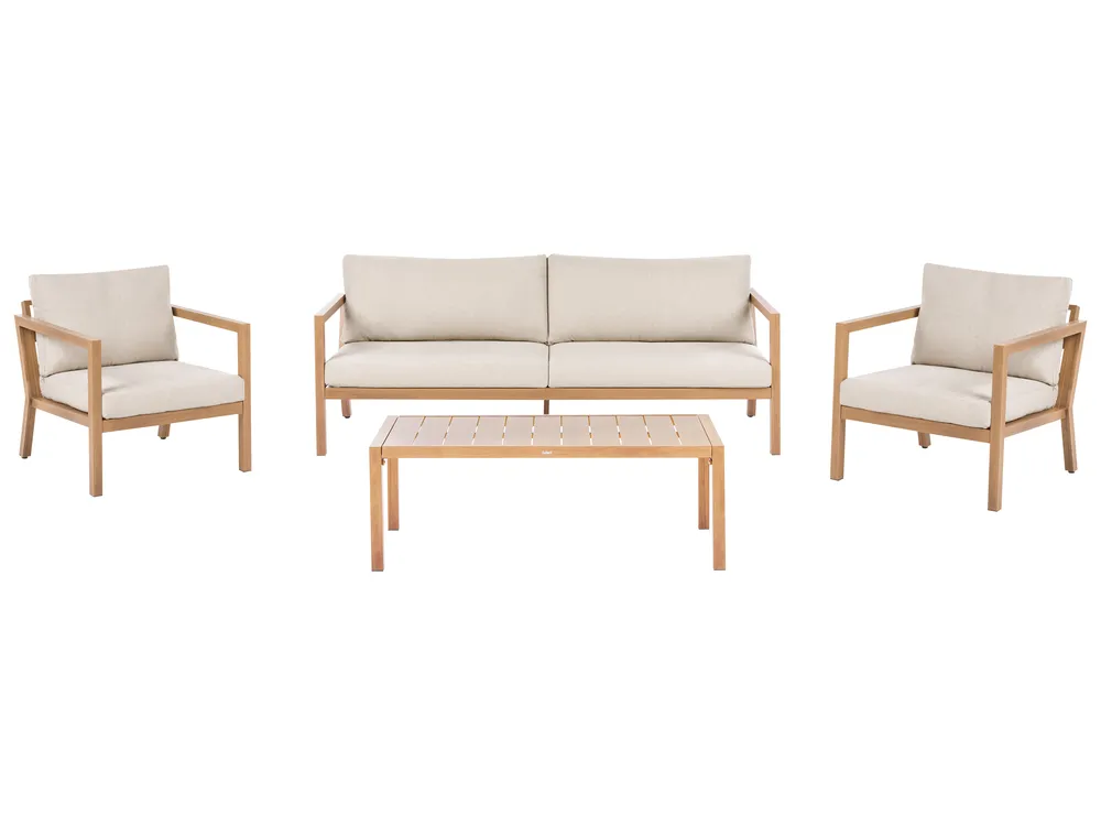 Garden Lounge Set with Table 5 Seater ONETA Metal Light Brown