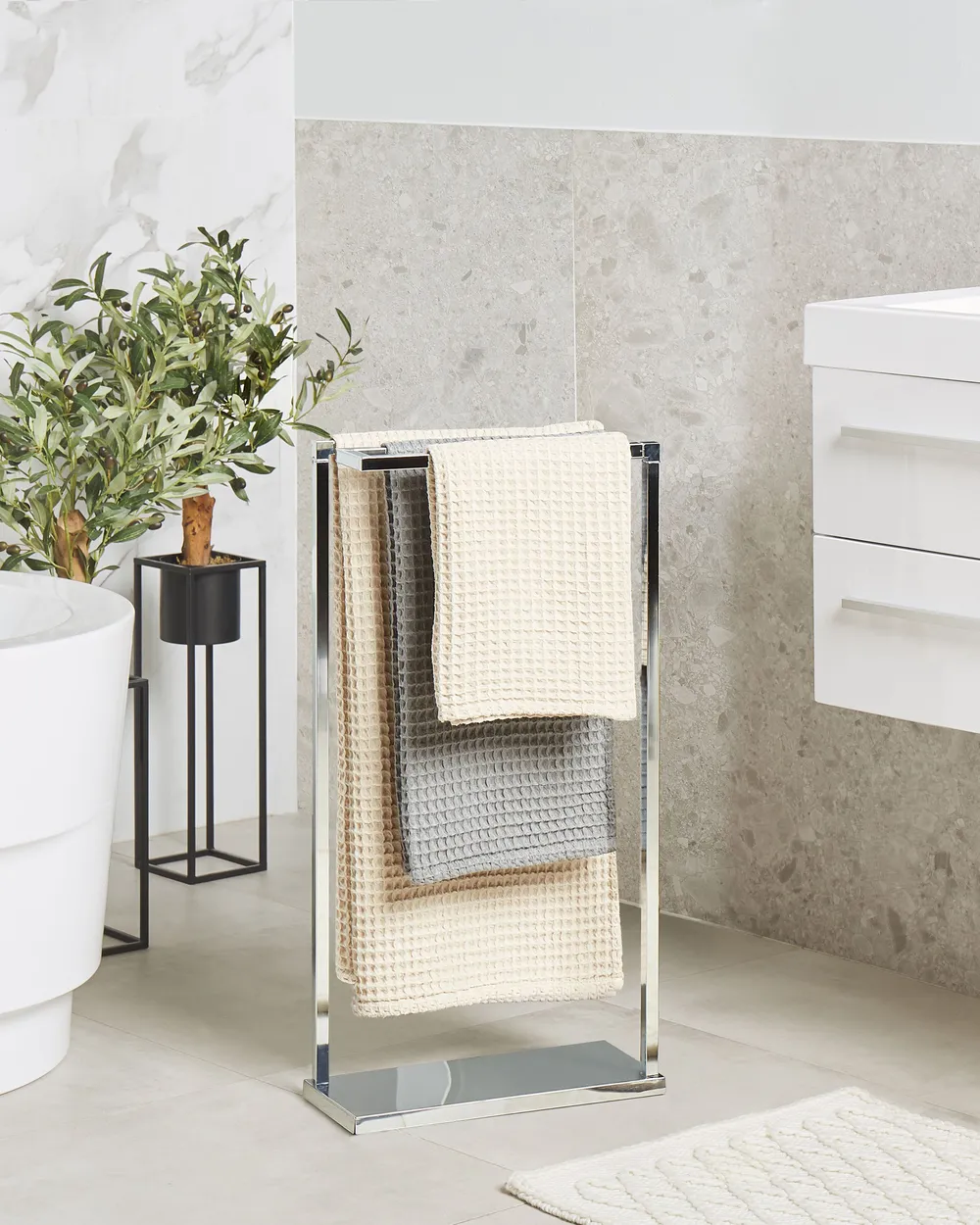 Towel Stand GARCITAS Metal Silver