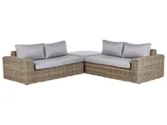 Garden Corner Sofa with Ottoman 6 Seater PALERMO Modular PE Rattan Light Brown_929218