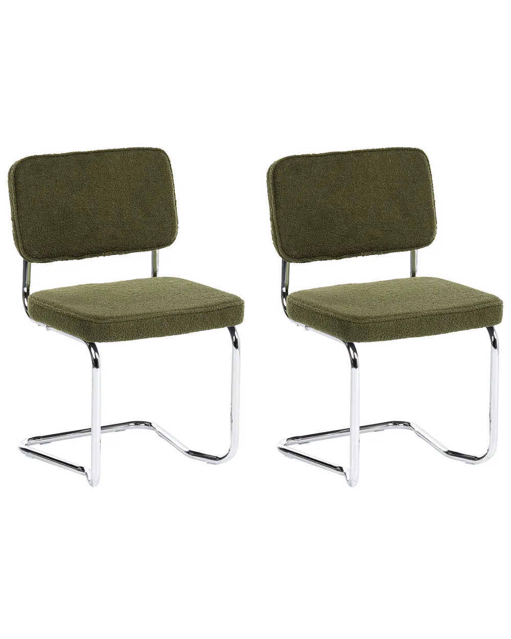 Set med 2 matstolar IRWIN Bouclé Grön_1080673