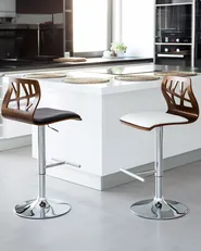 Set of 2 Bar Chairs PETERSBURG Swivel Faux Leather Black/ Silver_953078