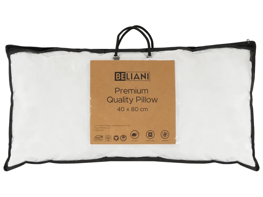 Bed Pillow ERRIGAL High 40 x 80 cm Microfibre White_902188