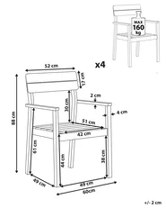 Set of 4 Garden Chairs FORNELLI Acacia Wood Brown_823596