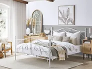 Säng med lamellram Metall DINARD 180 x 200 cm Vit_1178156