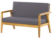 Garden Lounge Set with Table 4 Seater PALLANO Acacia Wood Dark Grey_823323