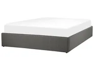 Ottoman Bed without Headboard DINAN Fabric Dark Grey 160 x 200 cm (EU King Size)_721441