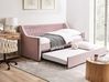 Trundle Bed Velvet MONTARGIS 90 x 200 cm (EU Single) Pink