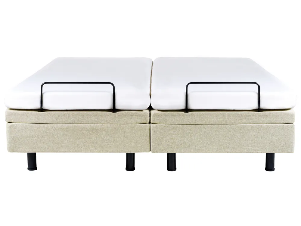 Adjustable Bed without Headboard Fabric DUKE II 180 x 200 cm (EU Super King) Beige_988285
