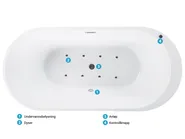Frittstående boblebad med LED NEVIS 170 x 80 cm Hvit_798735