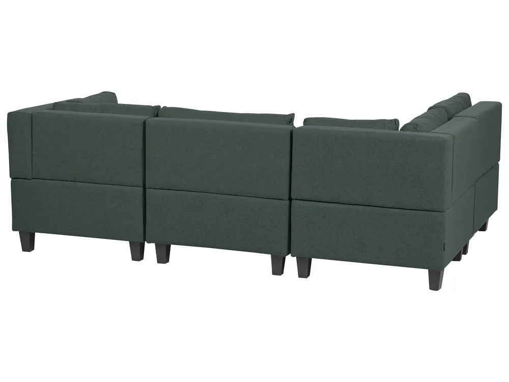 Modular Corner Sofa 4 Seater UNSTAD with Ottoman Fabric Dark Green Right Hand_925461