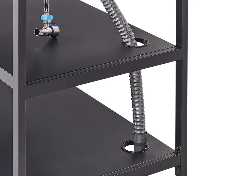 Outdoor Kitchen Island with Sink AVETRANA Black Metal_933440