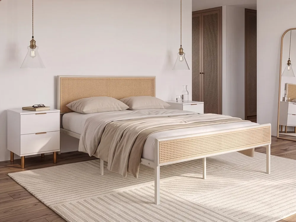 Säng med lamellram Konstrotting AVANTON 140 x 200 cm Beige