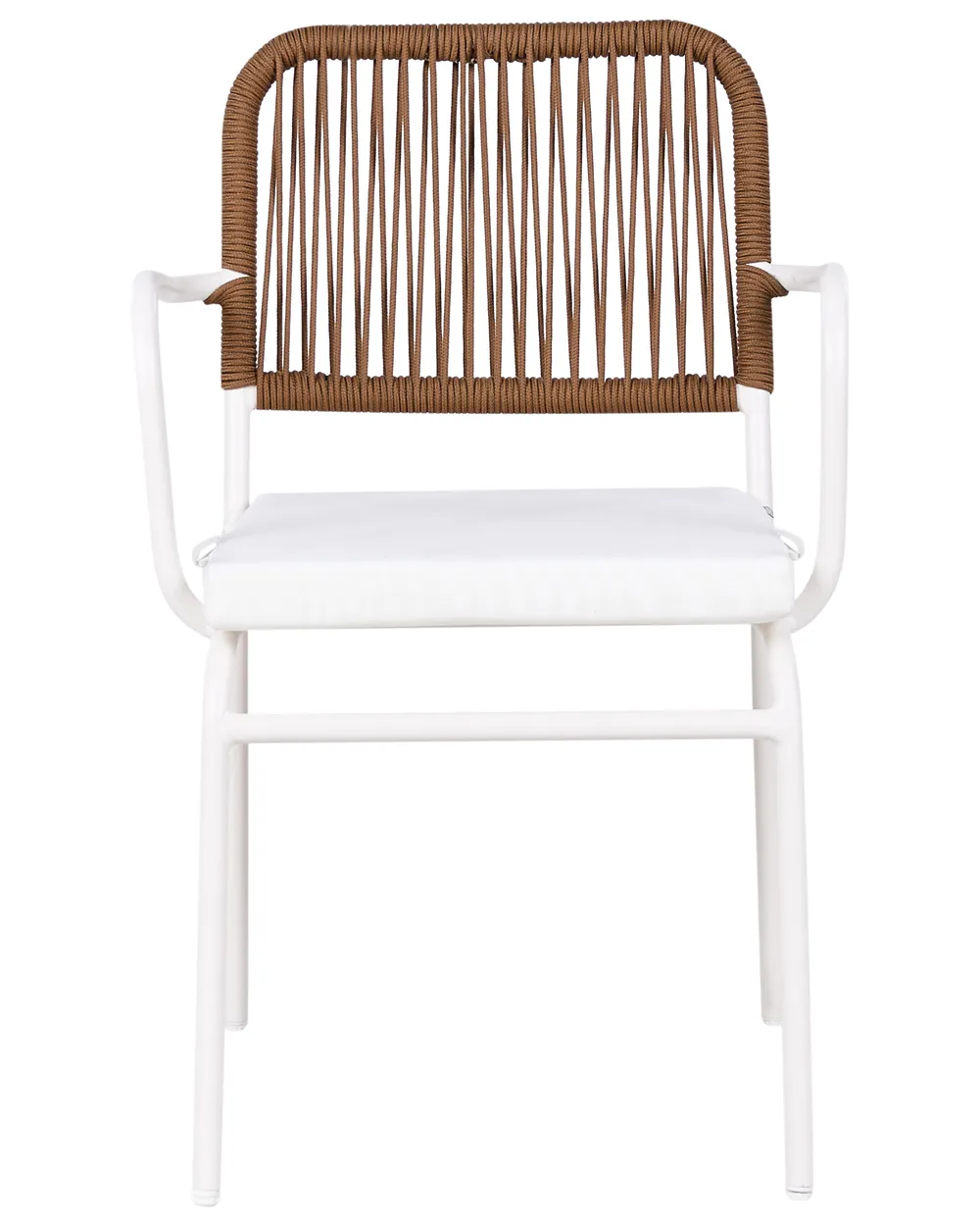 Set of 4 Garden Chairs with Cushions TACENO Metal White_1007760