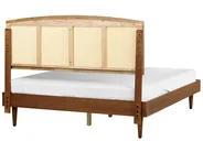 Bed with LED Rattan VARZY 160 x 200 cm (EU King Size) Brown_943993