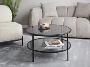 Coffee Table TELLAKA Tempered Glass Black_998683