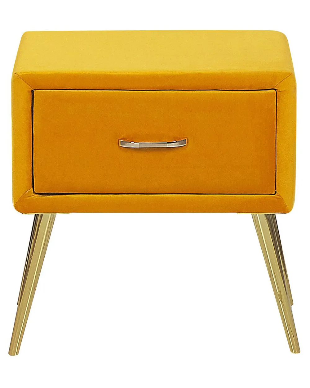 1 Drawer Bedside Table FLAYAT Velvet Mustard_767965
