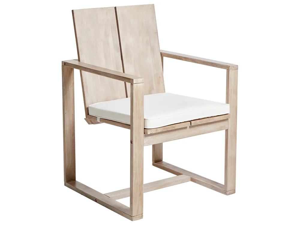 Garden Dining Set 6 Seater AZZANELLO Acacia Wood Off-White_956826
