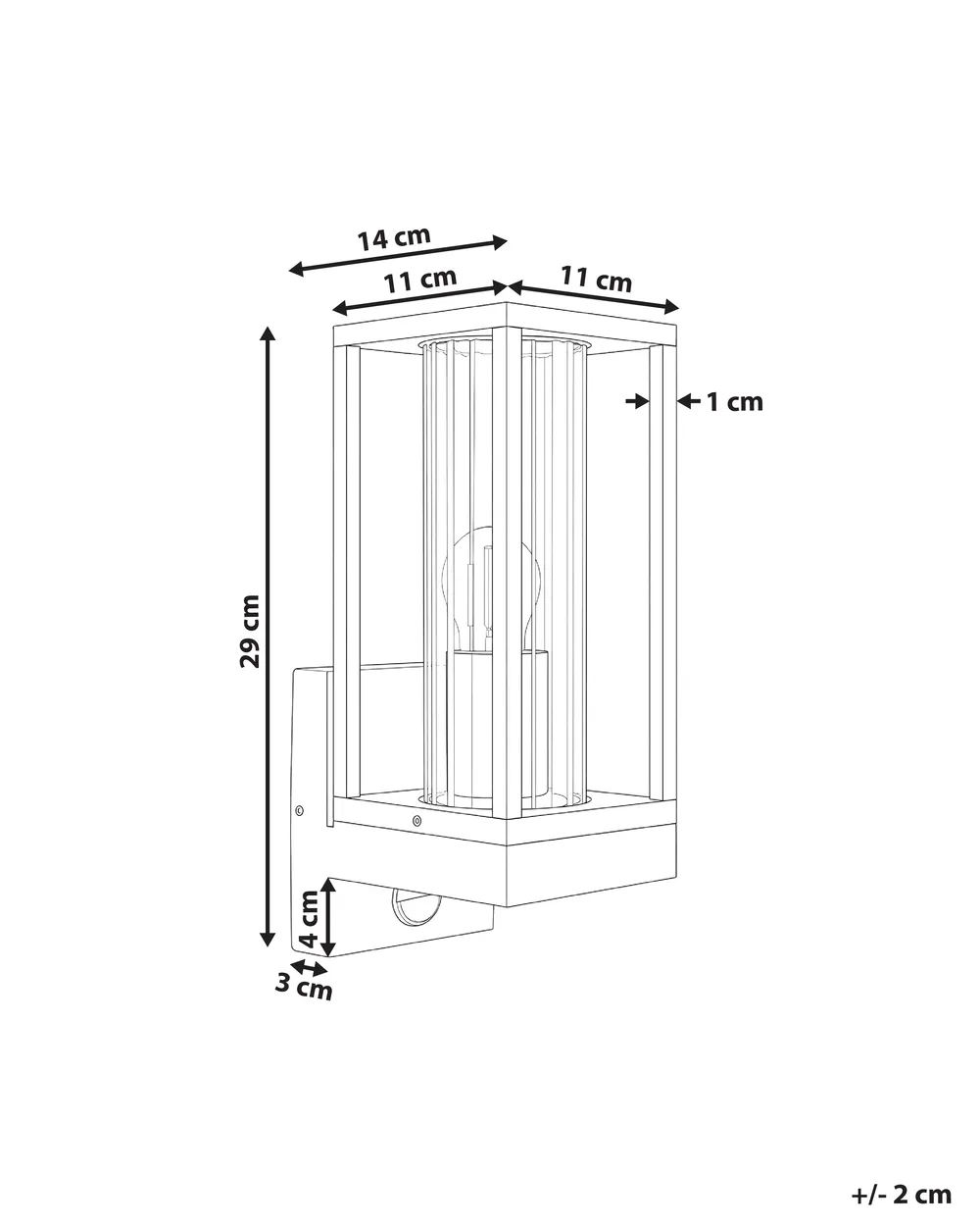 Outdoor Wall Light EBRIE with Motion Sensor Black_1102820