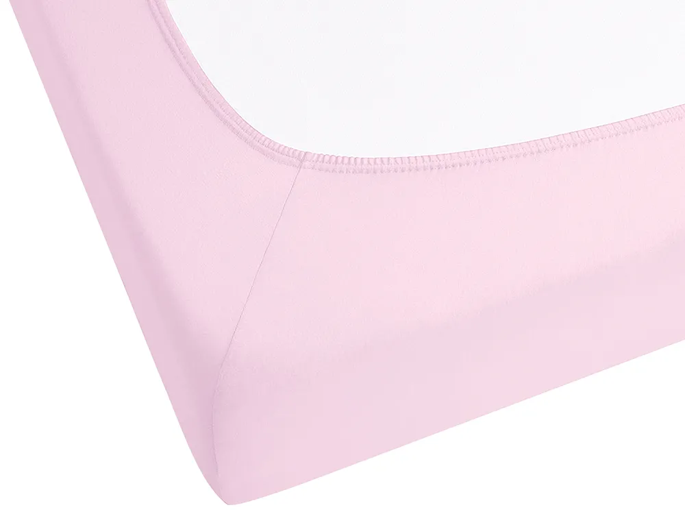 Fitted Sheet JANBU 90 x 200 cm Cotton Pastel Pink_845350
