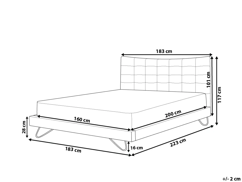 Bed Fabric LANNION 160 x 200 cm (EU King Size) Light Beige_712151