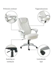Arbeidsstol CHIEF Kunstskinn Off white_995312