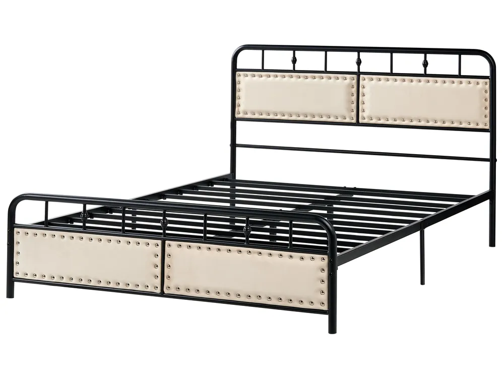 Säng med lamellram Metall BREUILLET 140 x 200 cm Svart_1033475