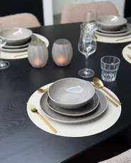 Set med 4 djupa tallrikar COSTMARY Stengods Grå_973675